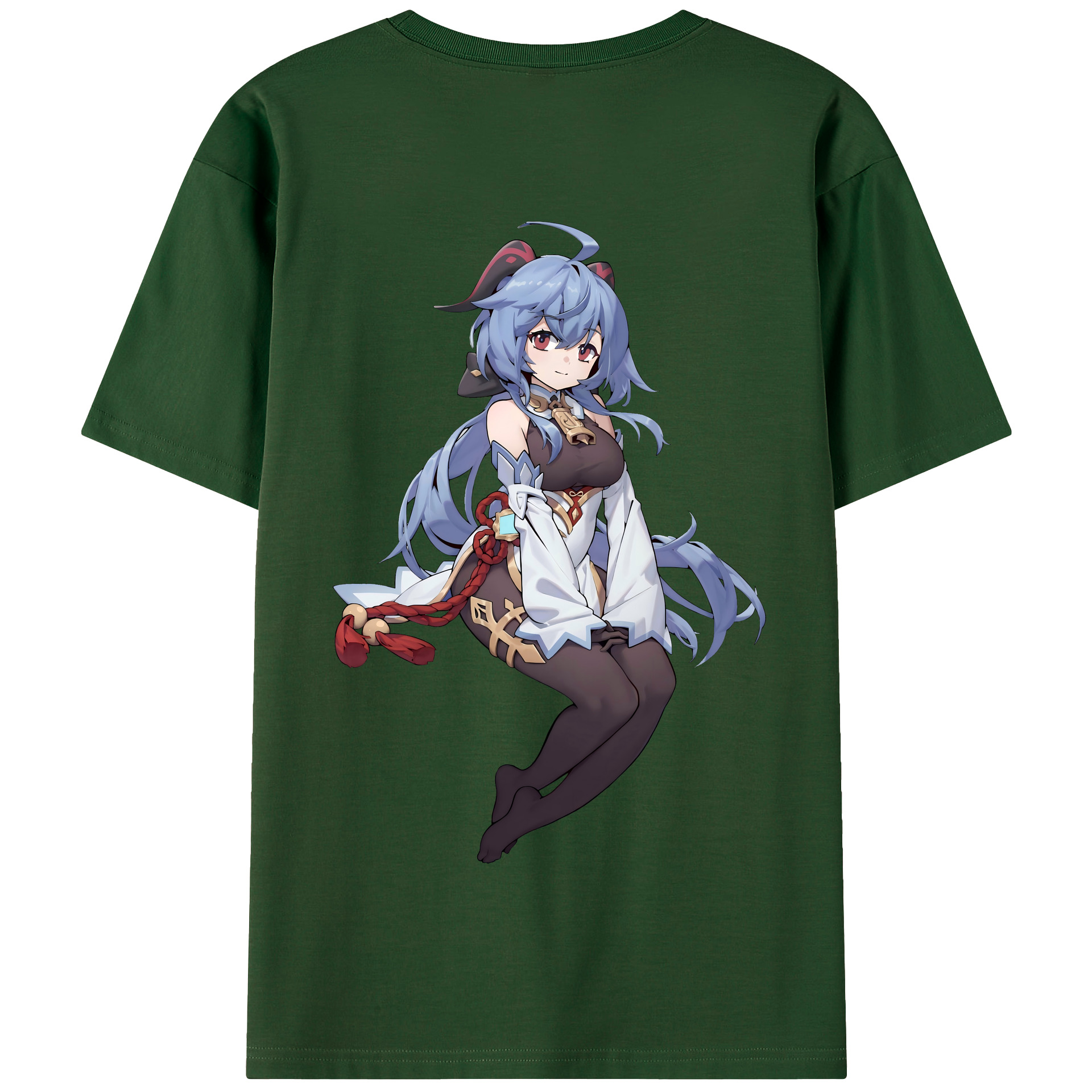 げんし神 甘雨 かんう genshin Ganyu 綿100％半袖Tシャツ（背面プリント）